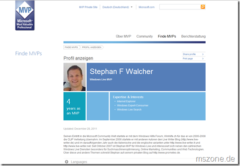 stephan walcher mvp thumb Microsoft MVP Seite im neuen Gewand