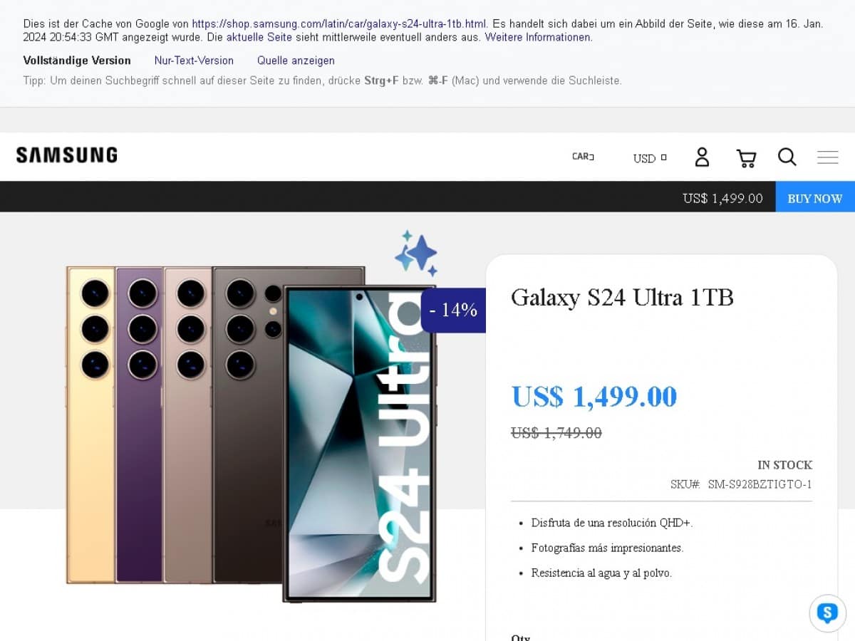 Samsung Galaxy S24 Leak offizielle Website 2