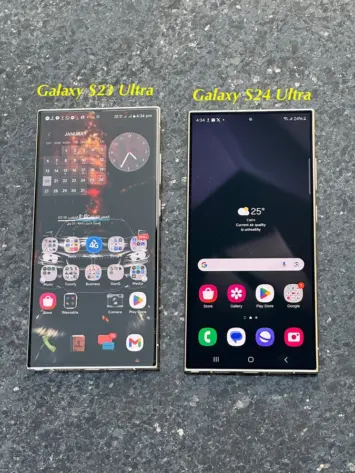 Galaxy S23 Ultra vs Galaxy S24 Ultra Bildschirmreflexion 1
