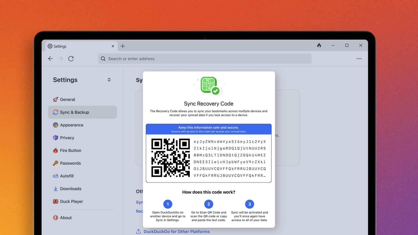 DuckDuckGo Sync-Funktion 3
