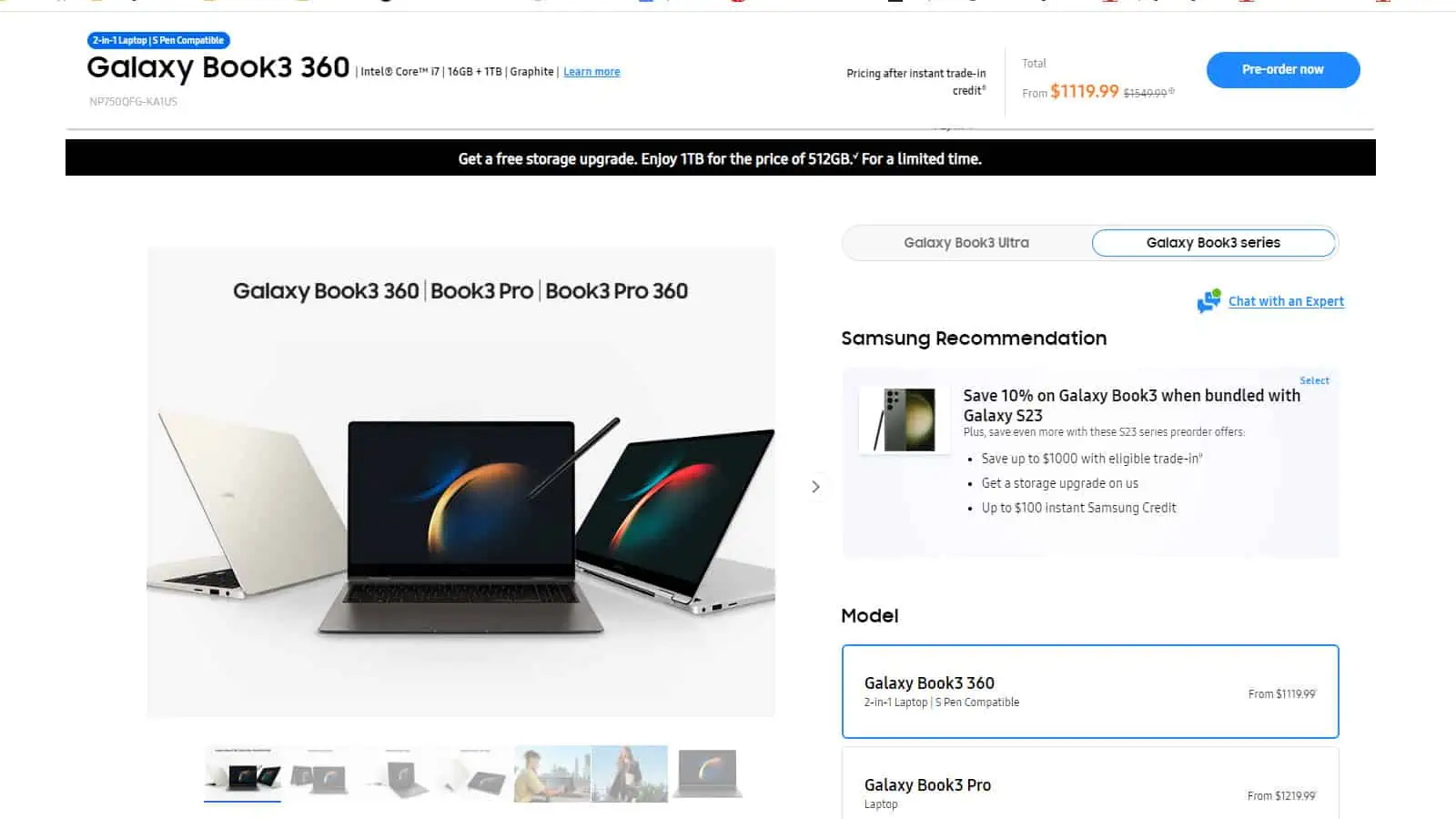 Galaxy Book 3 3 vorbestellen