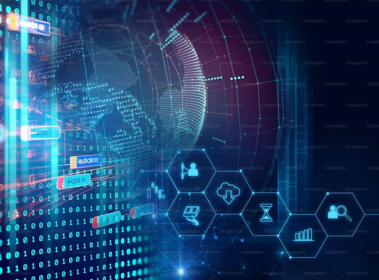 Futuristic Earth map future tech