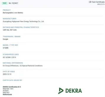 Angeblich Pixel Watch 3 DEKRA