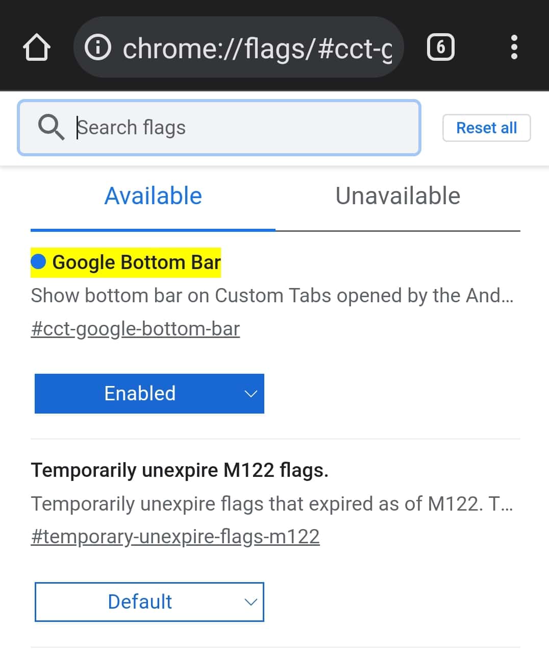 Flagge in der unteren Leiste