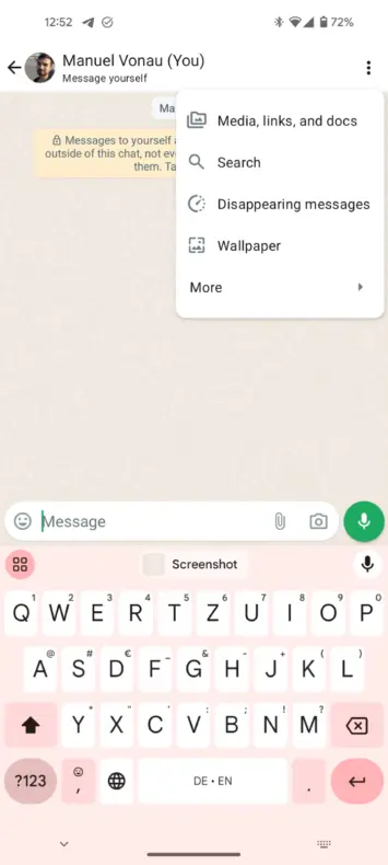 Farblose WhatsApp-Benutzeroberfläche (3)