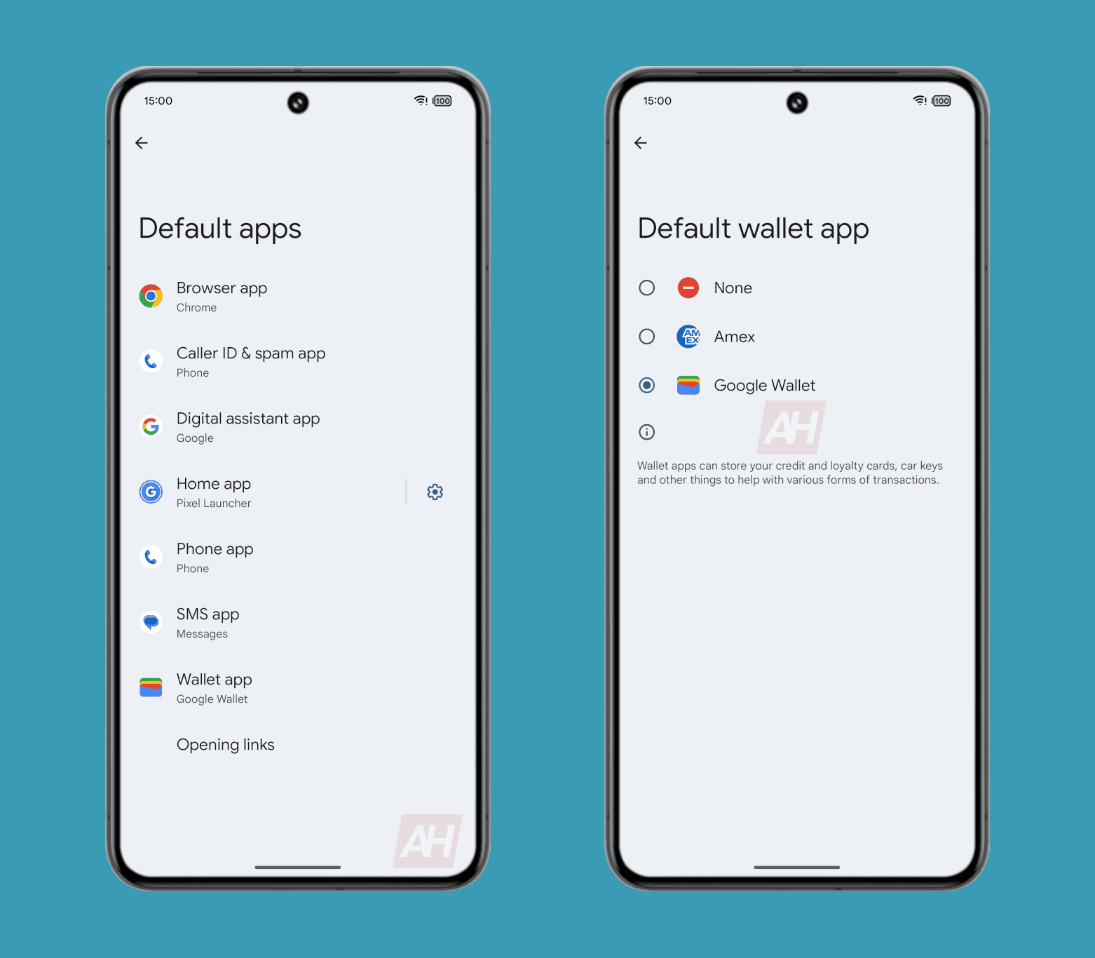 Standard-Wallet-App für Android 15