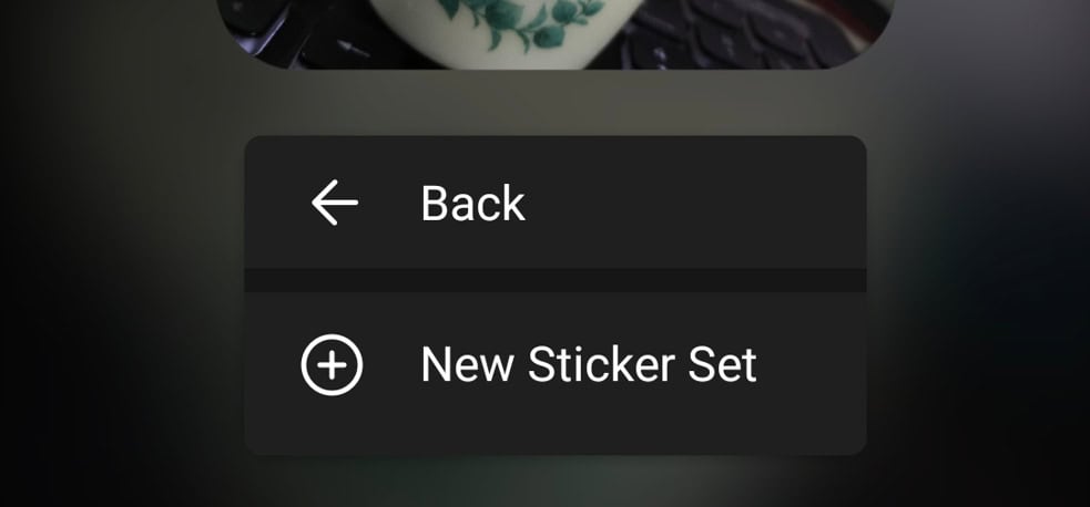 Neue Sticker-Set-Option in Telegram.