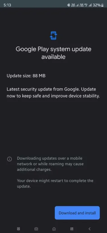Samsung Galaxy S24 Ultra Google Play System-Update 1