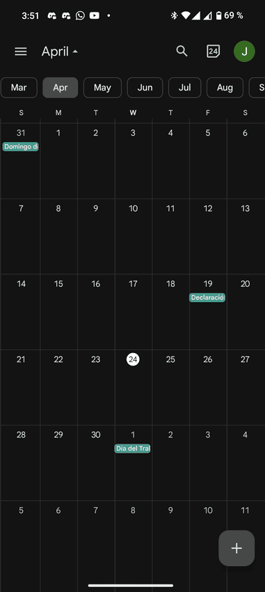 Google Kalender-Monatschips 1