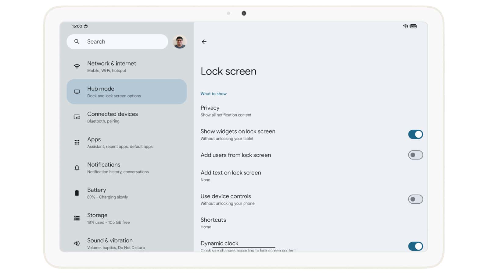 Android 15-Sperrbildschirm-Widgets für Tablets