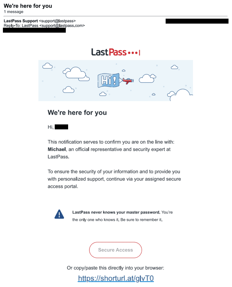 LastPass-Branding-Phishing-Kampagne
