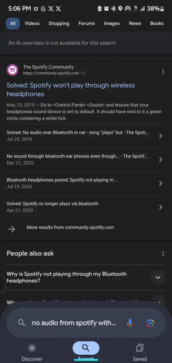 Untere Leiste der Google-App