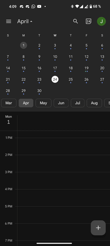 Google Kalender-Monatschips 2