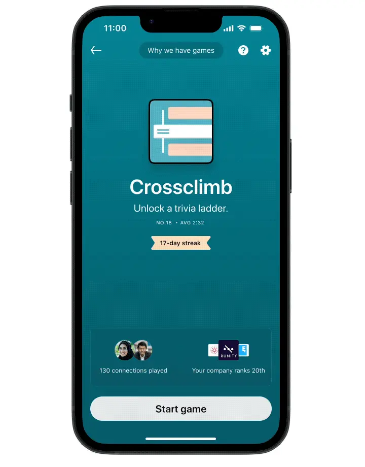 Crossclimb-Spiel von LinkedIn.