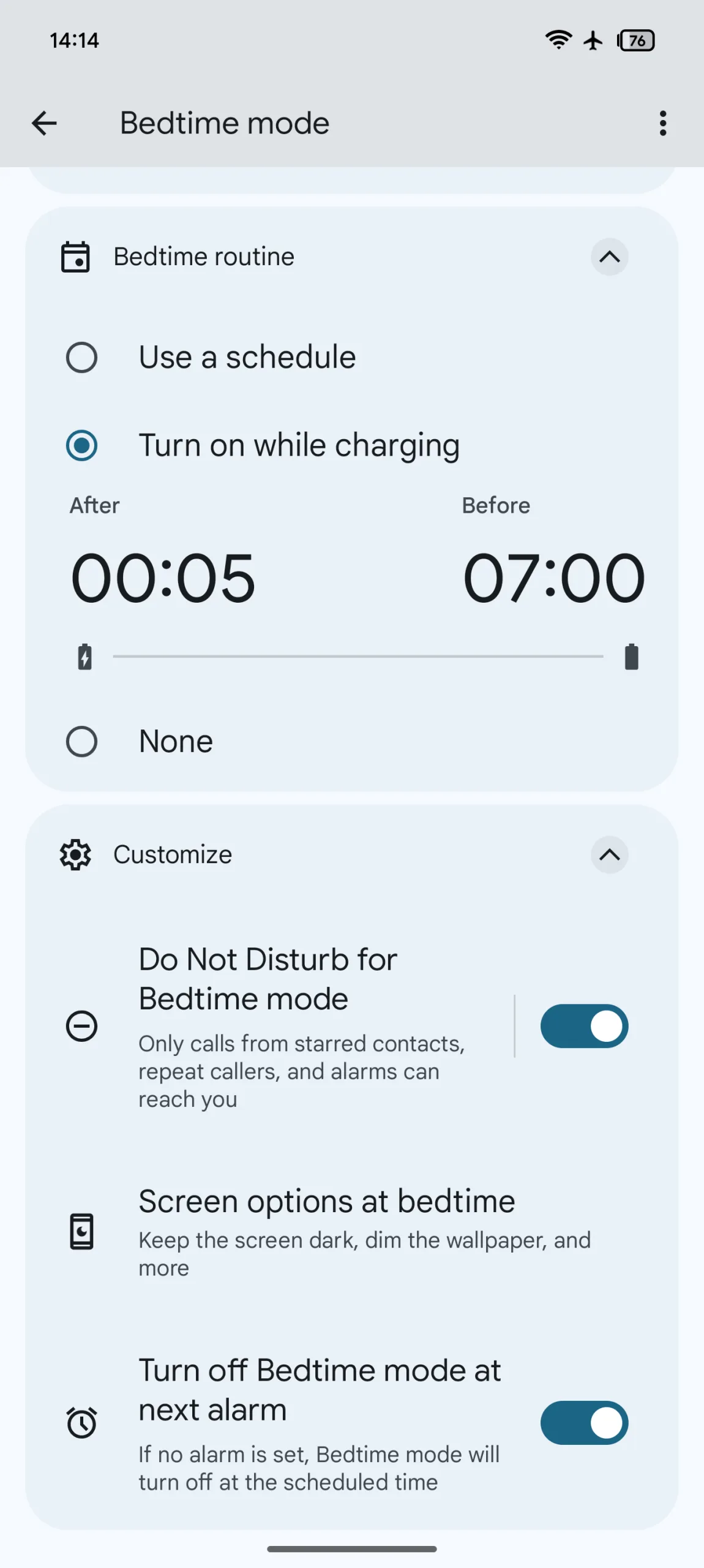 Schlafenszeitroutinen für Android 15 (2)