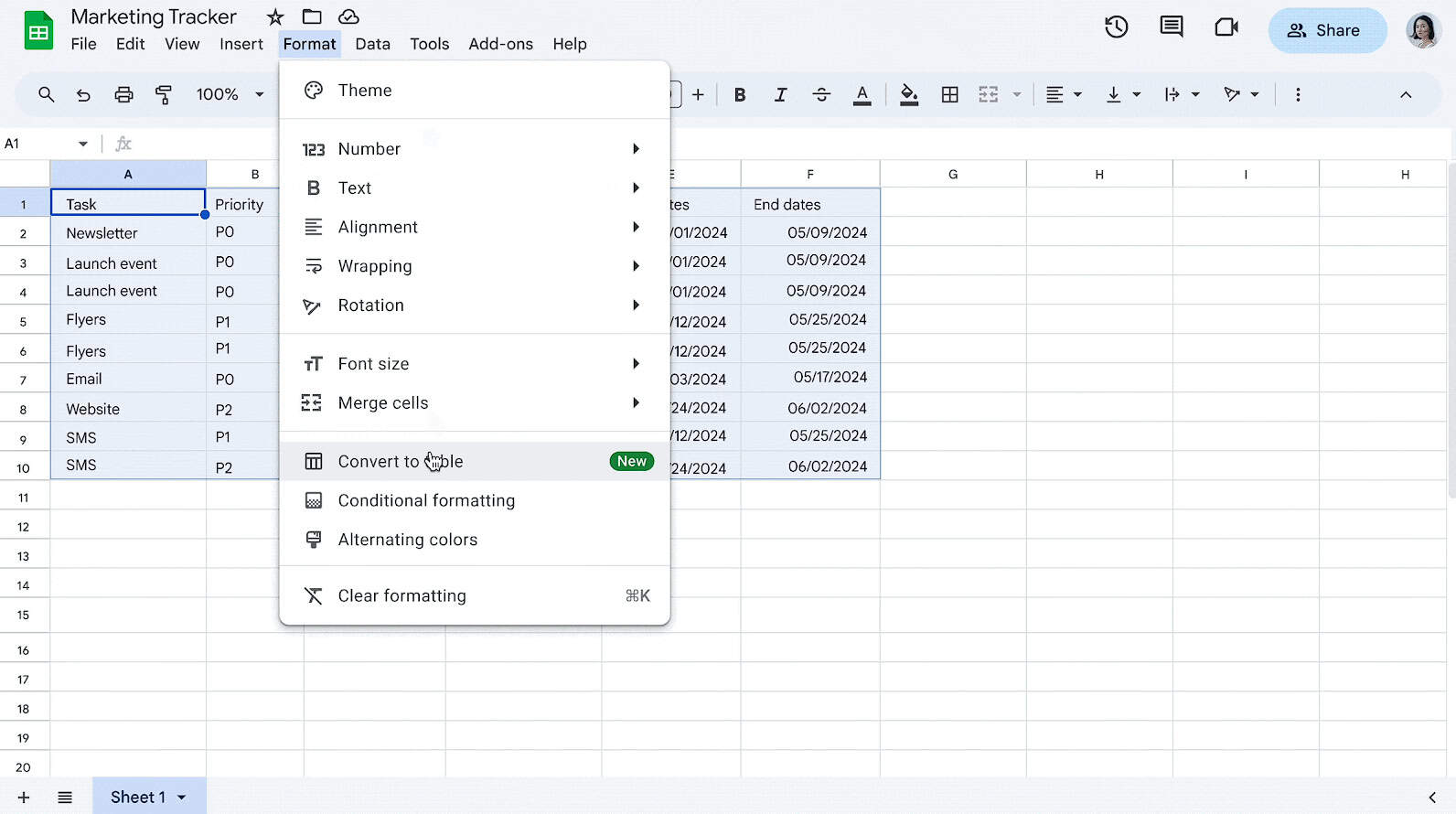 Featured image for Google Sheets finally gets the ability to turn cells into tables