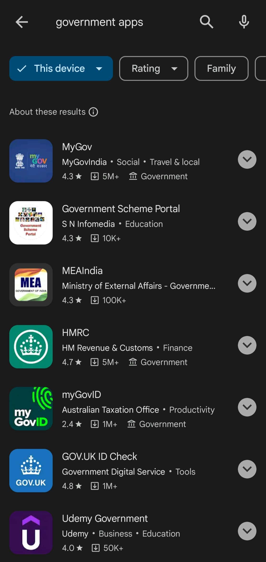Google Play Store-Regierungsabzeichen