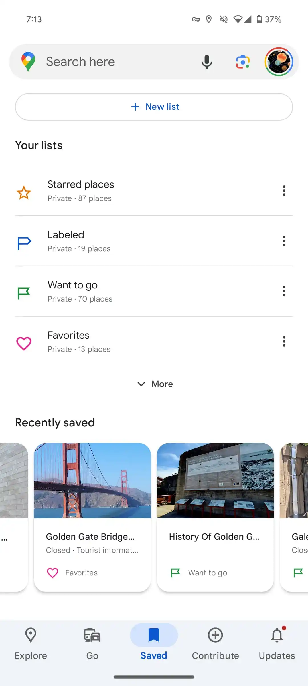 Google Maps alte untere Leiste