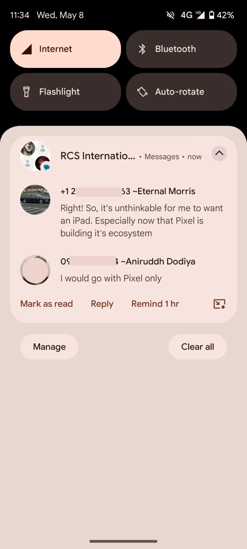 Namen der Google Messages-Benachrichtigungen