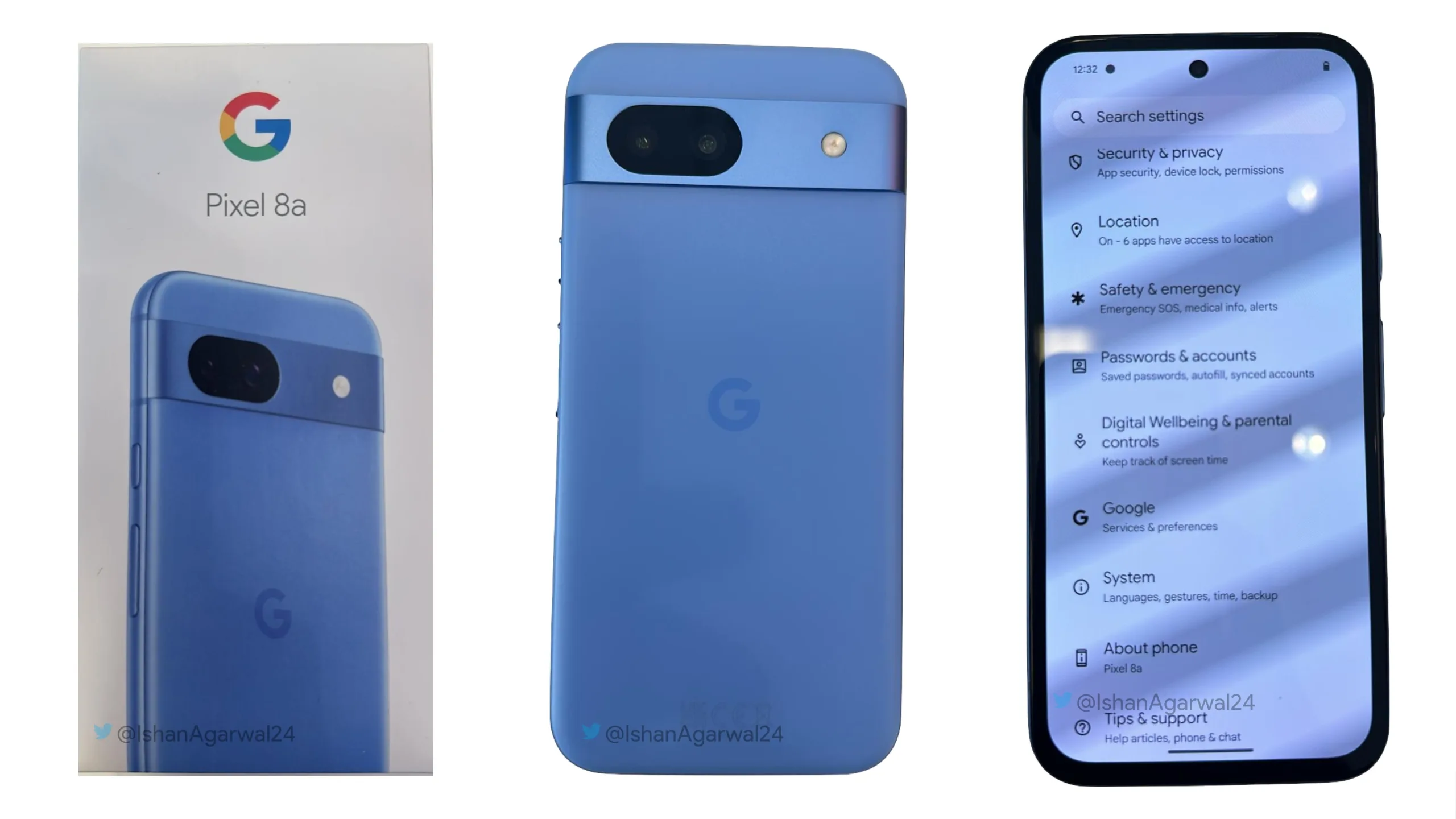 Pixel 8a live images and retail box