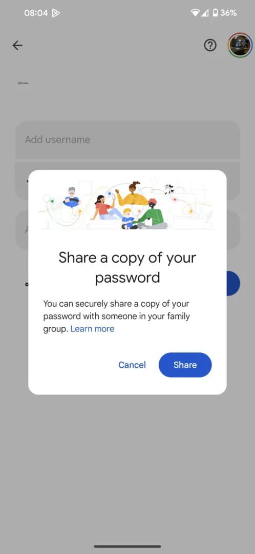 Google-Passwort-Manager-Freigabe