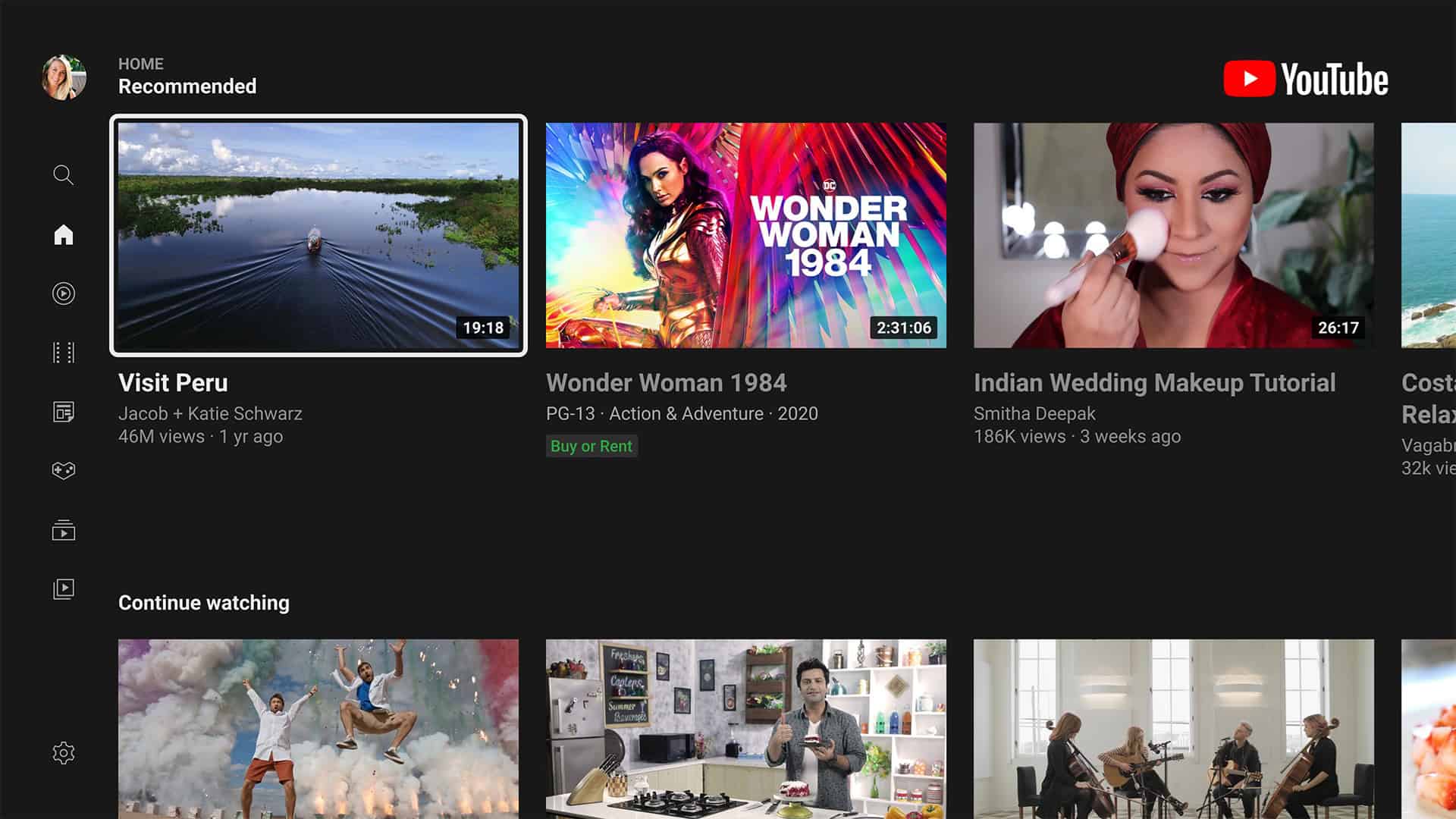 Featured image for YouTube for Android TV now has a new sidebar animation