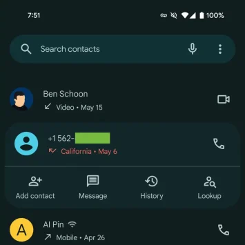 Google Pixel Lookup Telefon-App 1