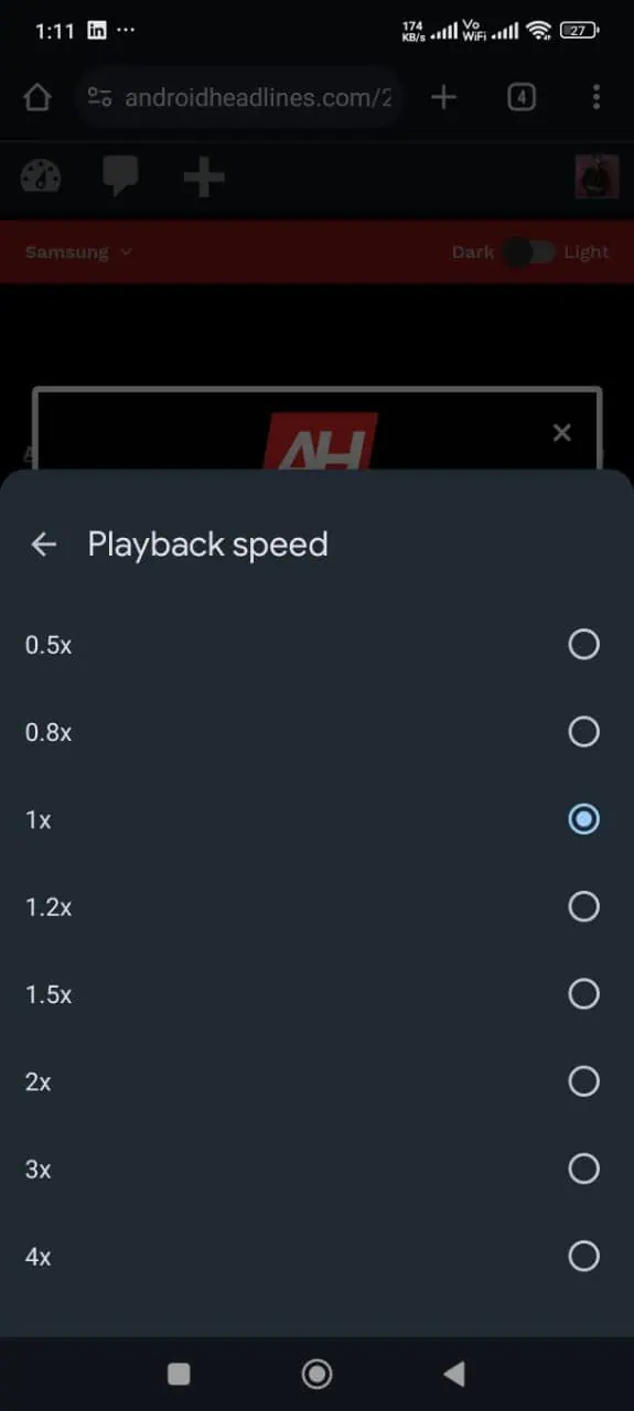 Wiedergabegeschwindigkeit in Chrome
