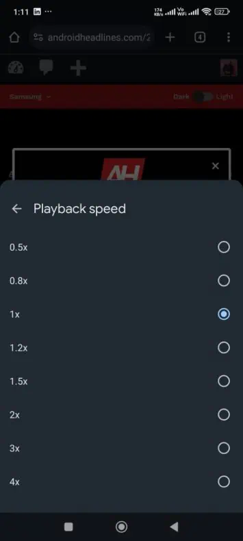 Wiedergabegeschwindigkeit in Chrome
