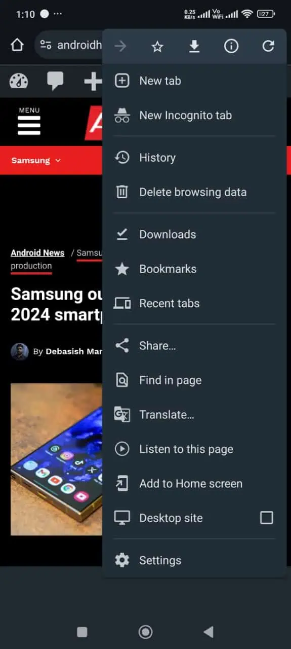 Option „Diese Seite anhören“ in Chrome