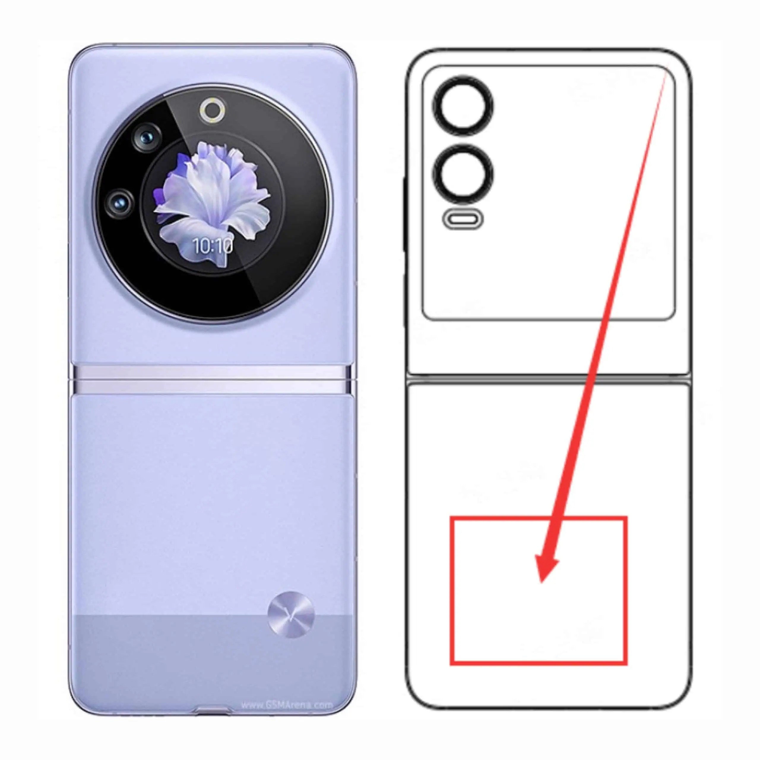 Tecno Phantom V2 Flip FCC-Skizze