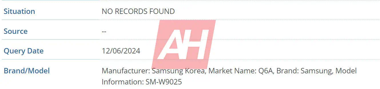 Galaxy Z Fold 6 Ultra SM W9025 Q6A