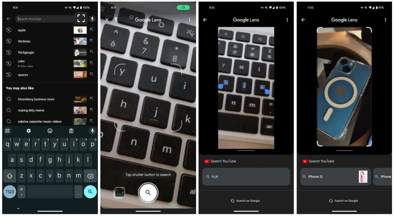 YouTube- und Google Lens-Integration