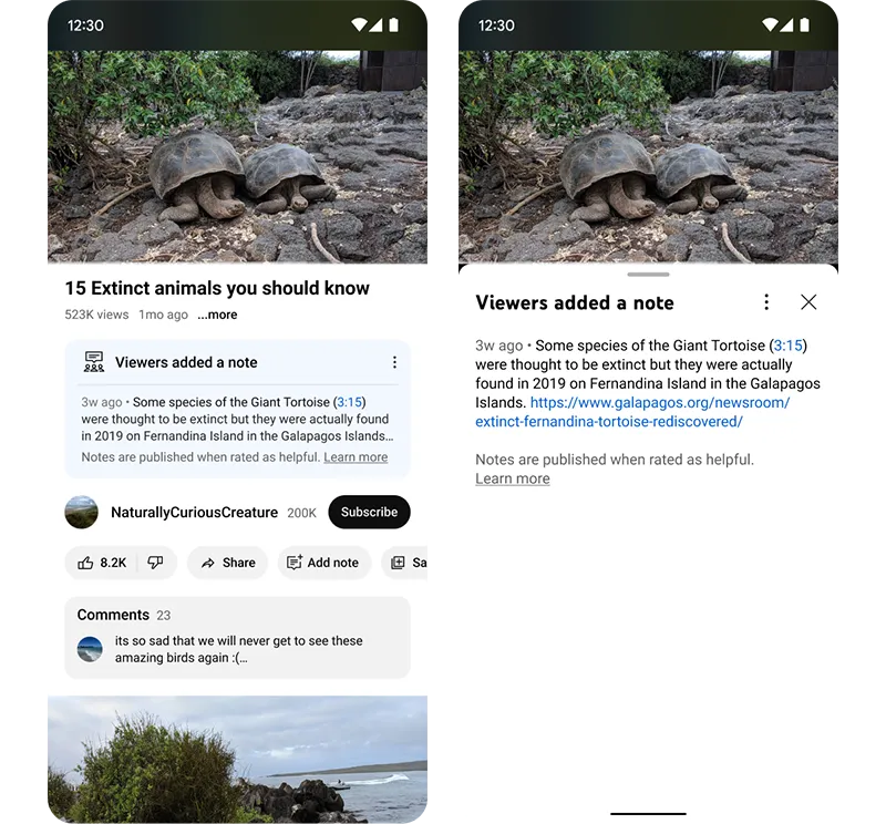 YouTube-Notizen