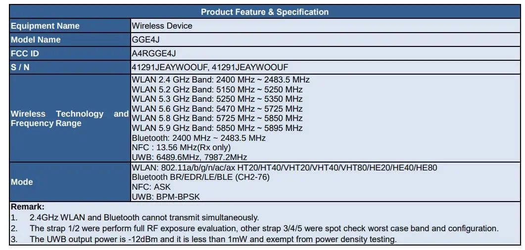 Google Pixel Watch 3 FCC 4