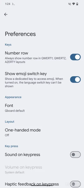 Gboard – Schriftarten auswählen, Option 1