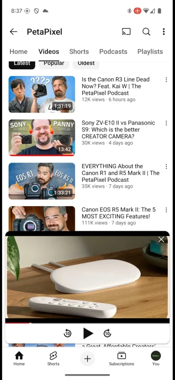 Neugestaltung des Miniplayers der YouTube-App 2