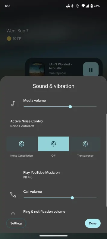 Android 14 Pixel Buds Pro Lautstärke-ANC-Steuerung