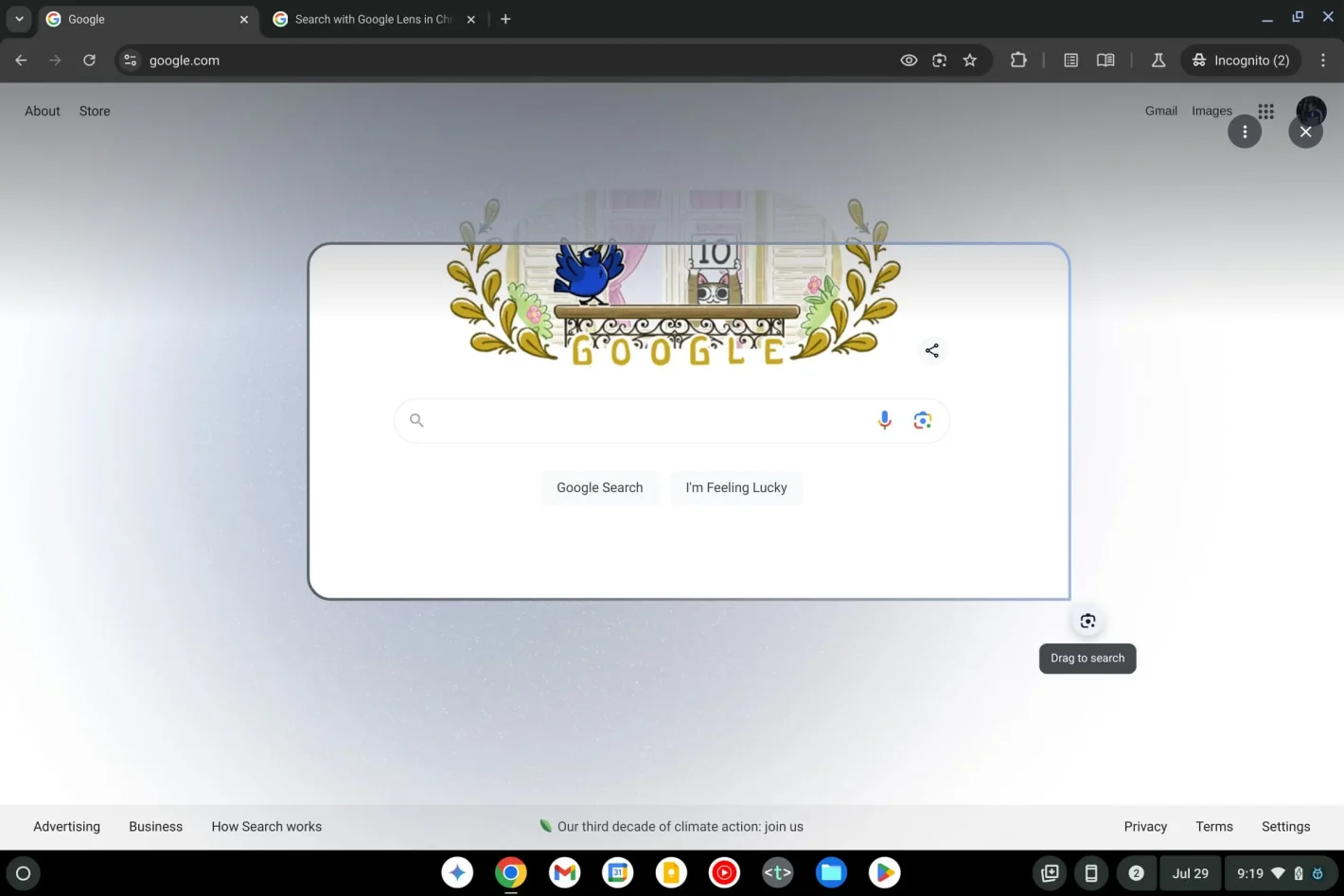 Chrome Adressleiste Kreis zum Suchen 1