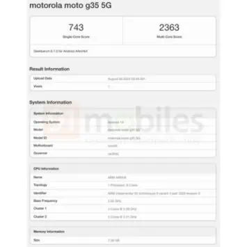 Geekbench listet Moto G35 5G auf