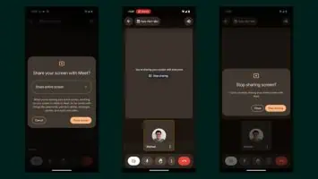 Android 15-Freigabebildschirm – neue Statusleistenanzeige und neuer Dialog