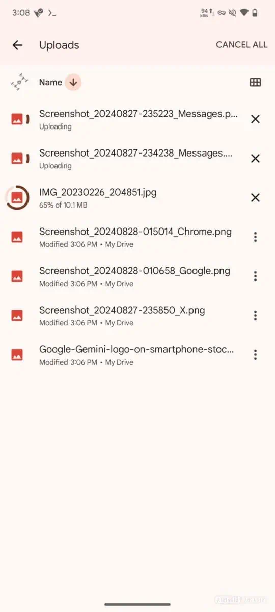 Google Drive-Upload-Bildschirm (6)