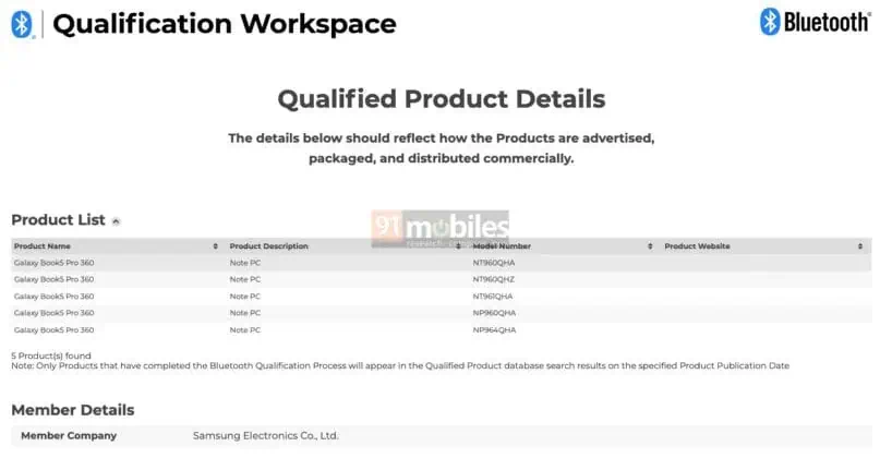 Galaxy Book 5 Pro 360 Bluetooth