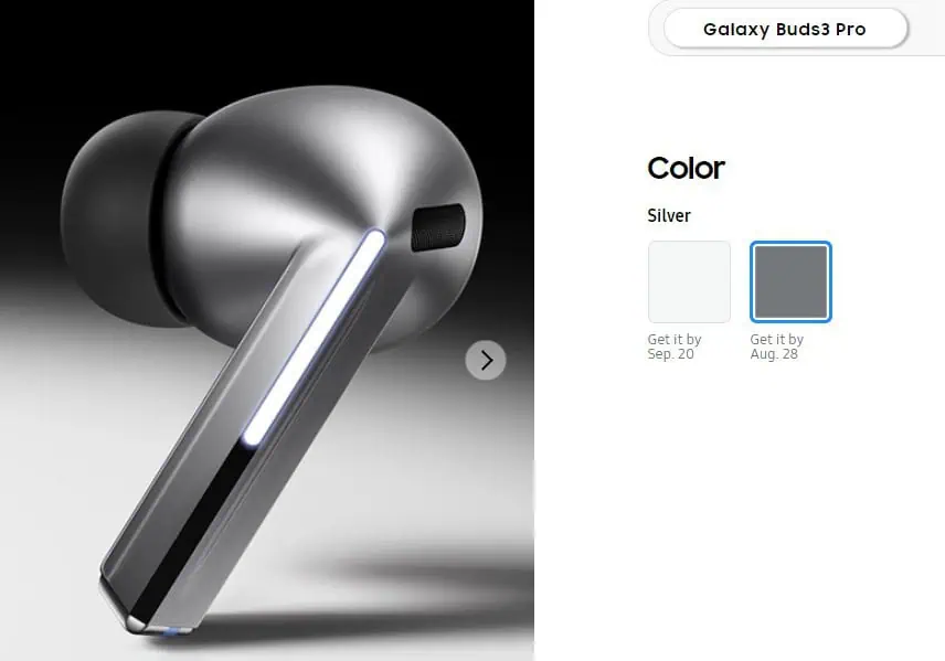 Versanddatum für Galaxy Buds Pro 3 im Samsung Store