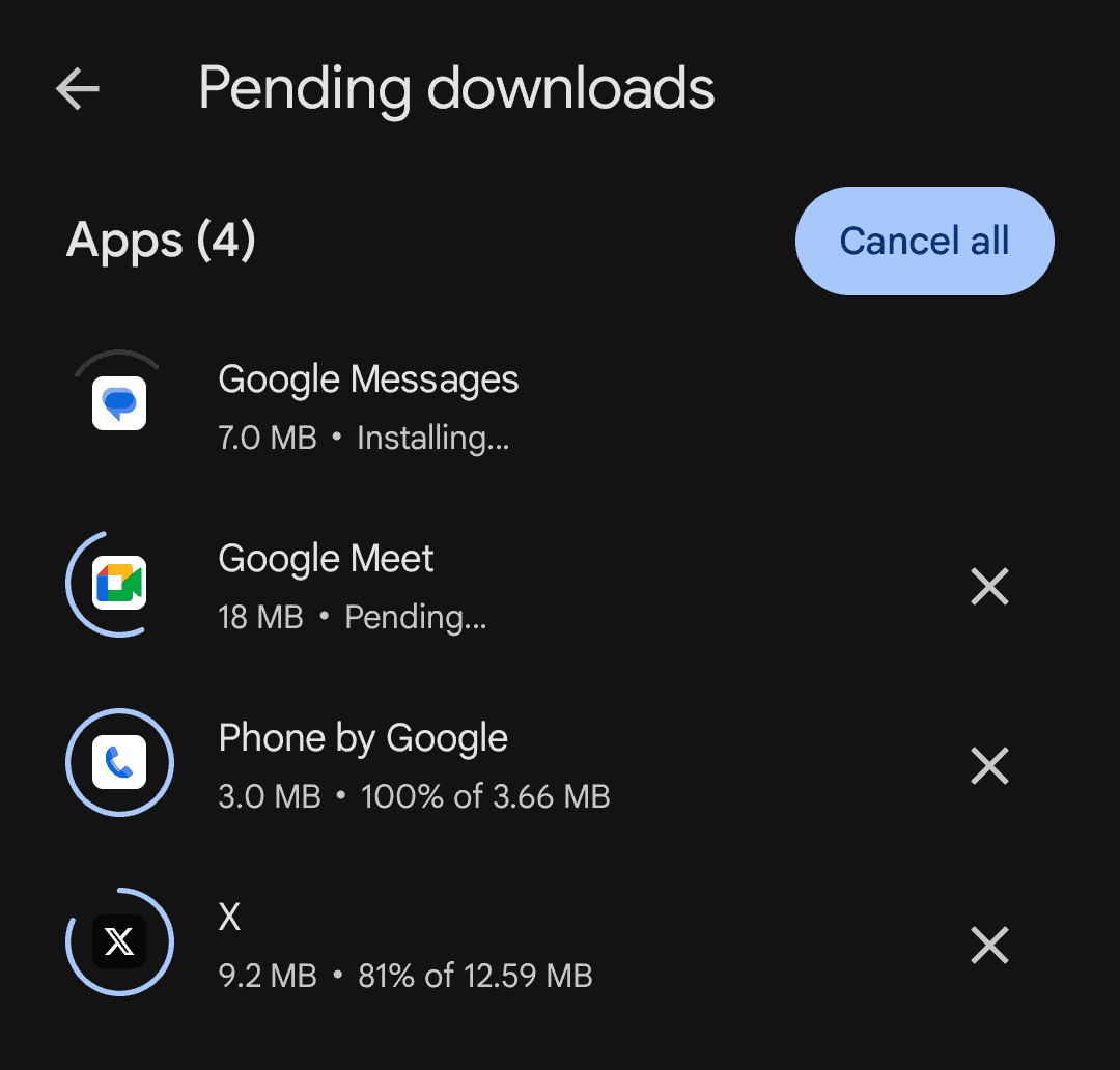 Play Store: Mehrere Apps aktualisieren