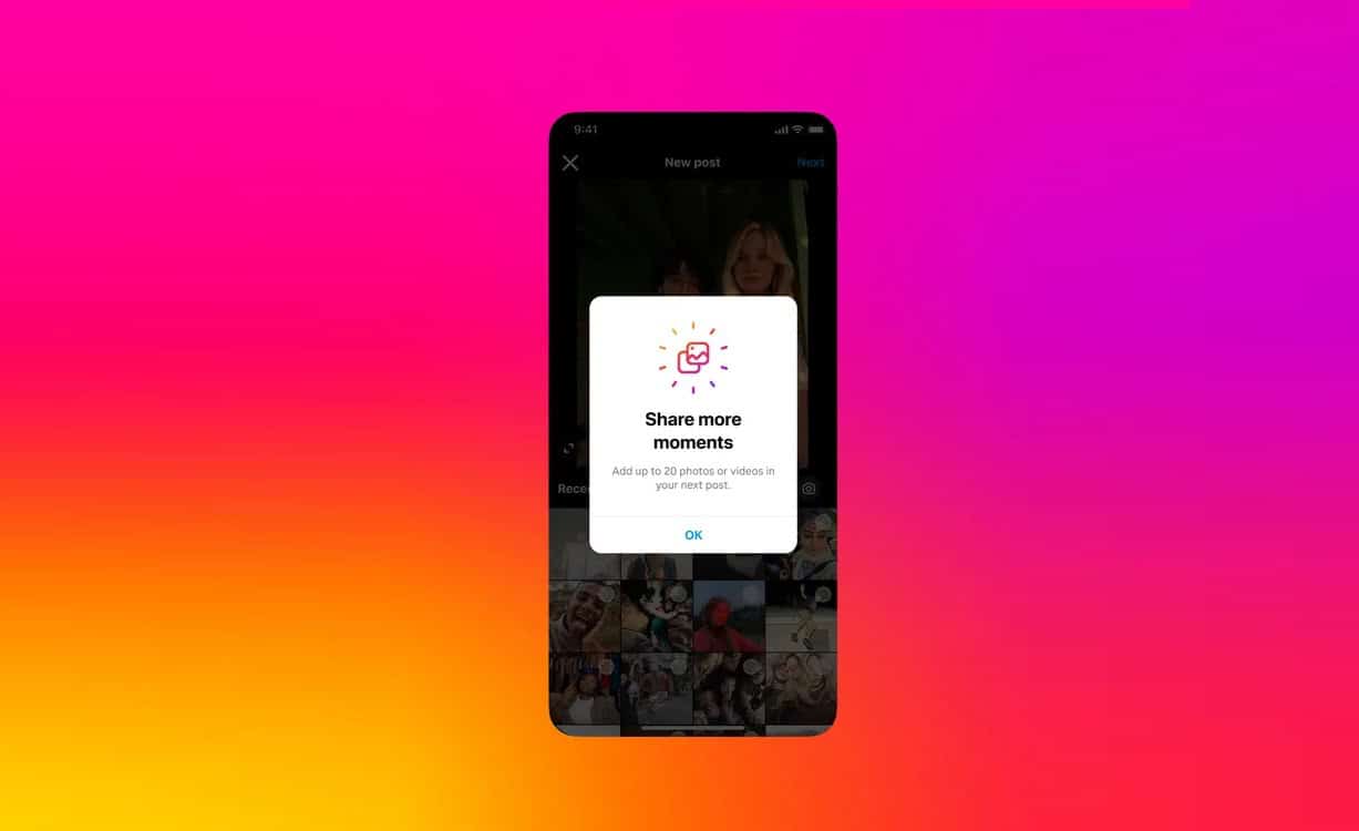 Instagram ermöglicht jetzt die Veröffentlichung von 20 Fotos und Videos in einem Beitrag