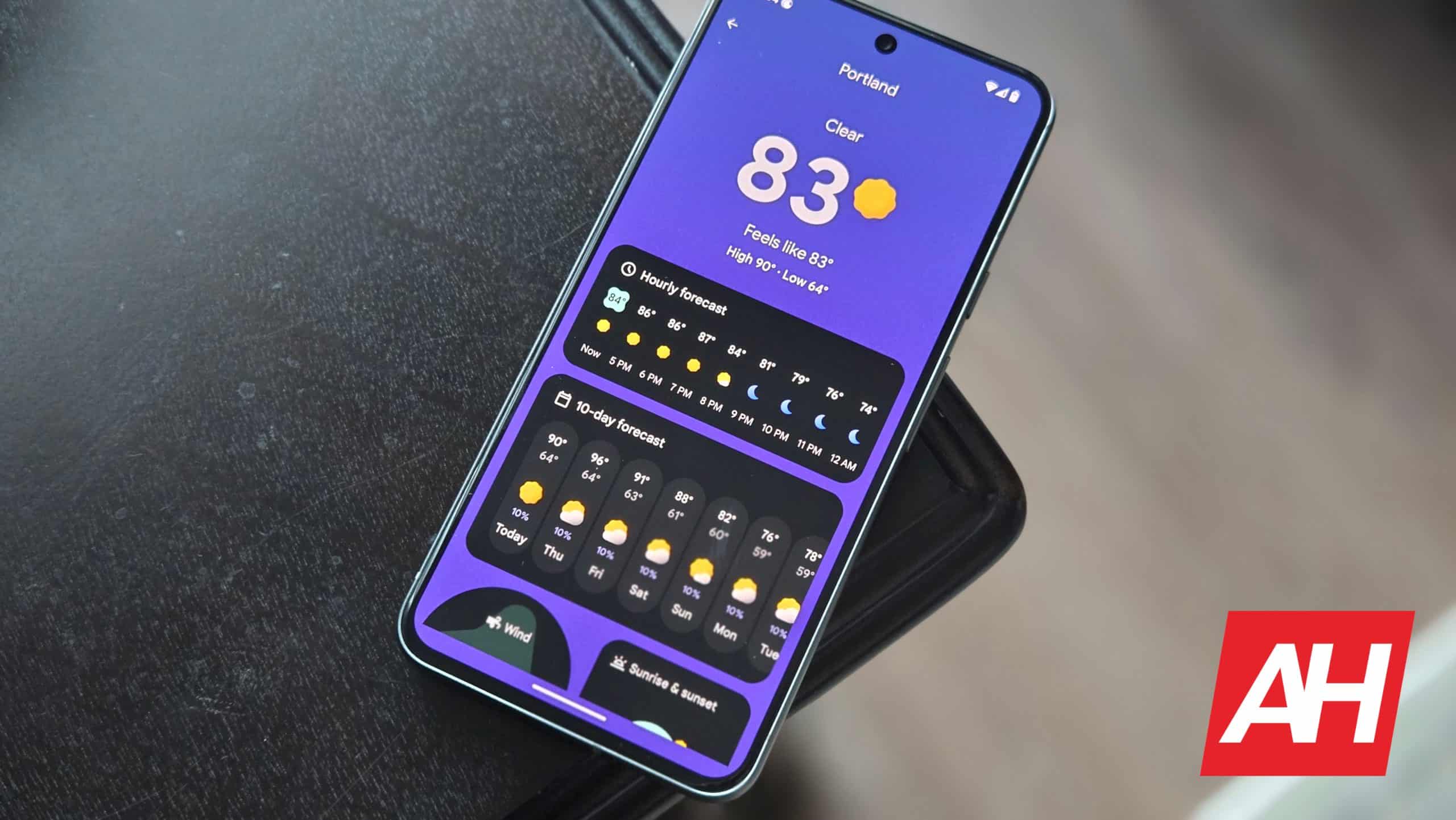 Pixel Weather bietet eine „Wetterkarte“ und Benachrichtigungen bei Regen