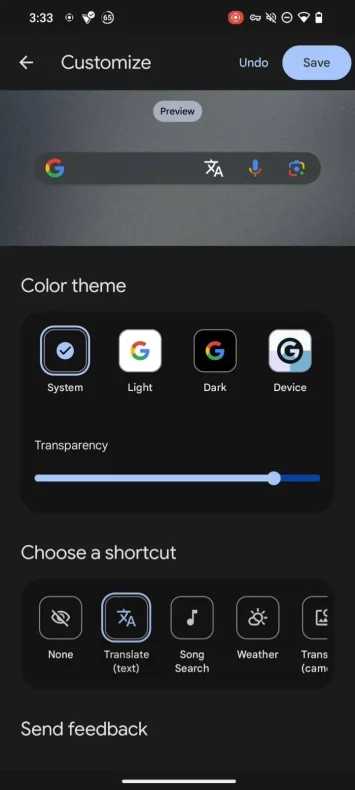 Anpassbare Verknüpfungen für das Google-Such-Widget 2