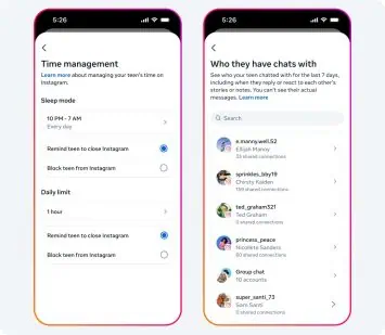 Kindersicherung für Instagram-Konten von Teenagern