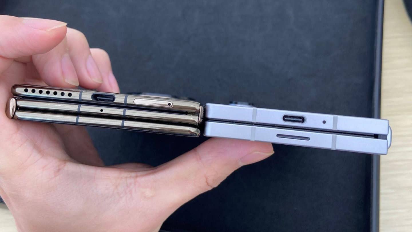 Huawei Mate XT posiert neben Galaxy Z Fold 6 und zeigt Huaweis technische Brillanz